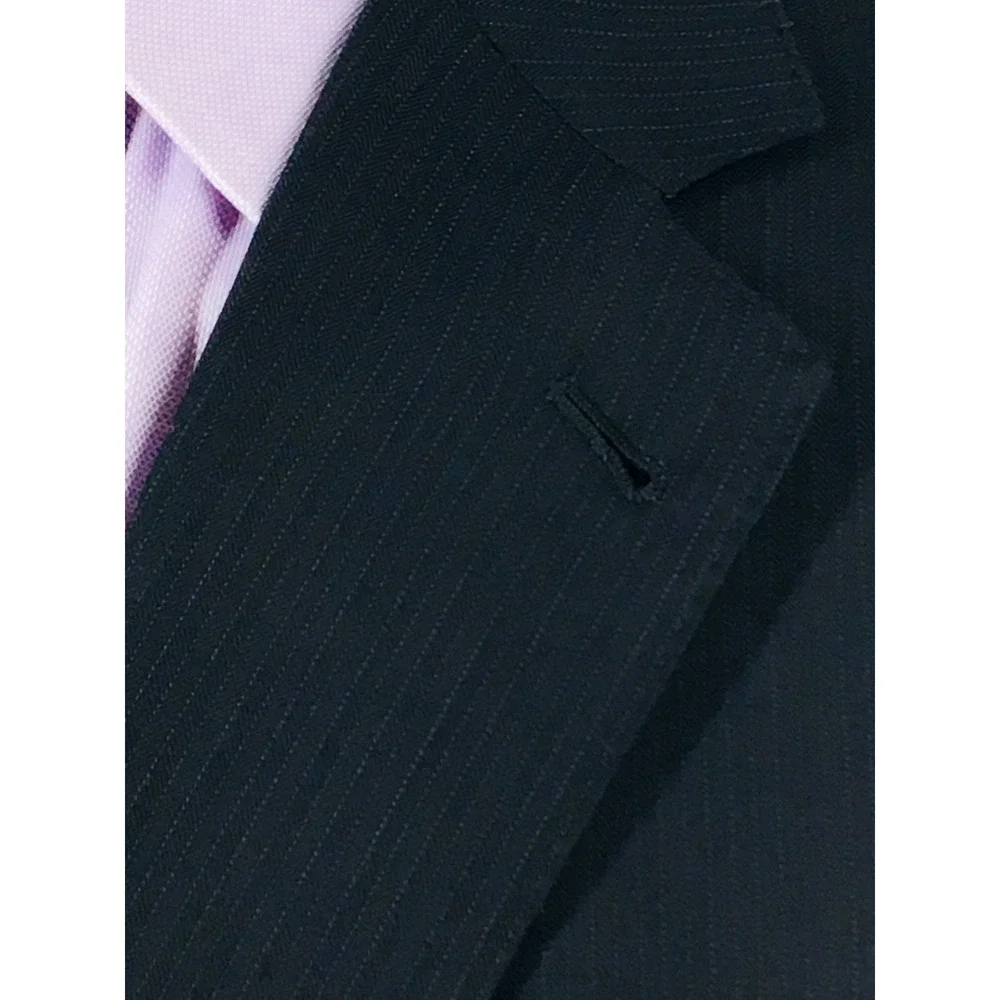 50XL Jos A Bank Signature Gold Mens Recent 2 Bttn 100% Wool Suit Black Pants 48